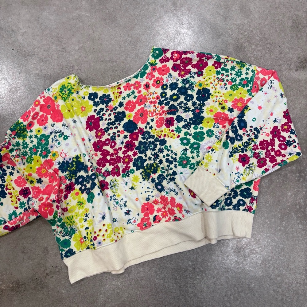 Champion cropped Floral crewneck sweater
